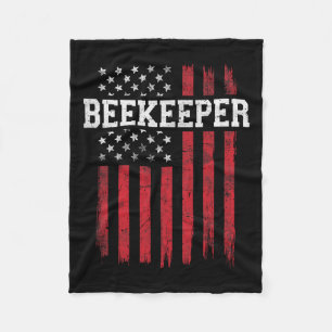 Beekeeper American Flag Usa Patriot Patriotic Fleece Blanket