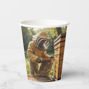 Beekeeper and Beehives Paper Cups