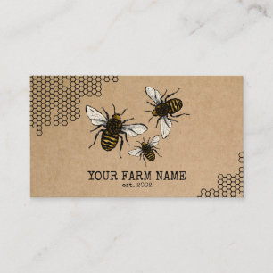 Beekeeper Apiarist Bee Farm Honeybees Honeycomb Bu Business Card