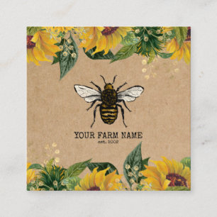 Beekeeper Apiarist Bee Farm Honeybees Honeycomb Bu Square Business Card