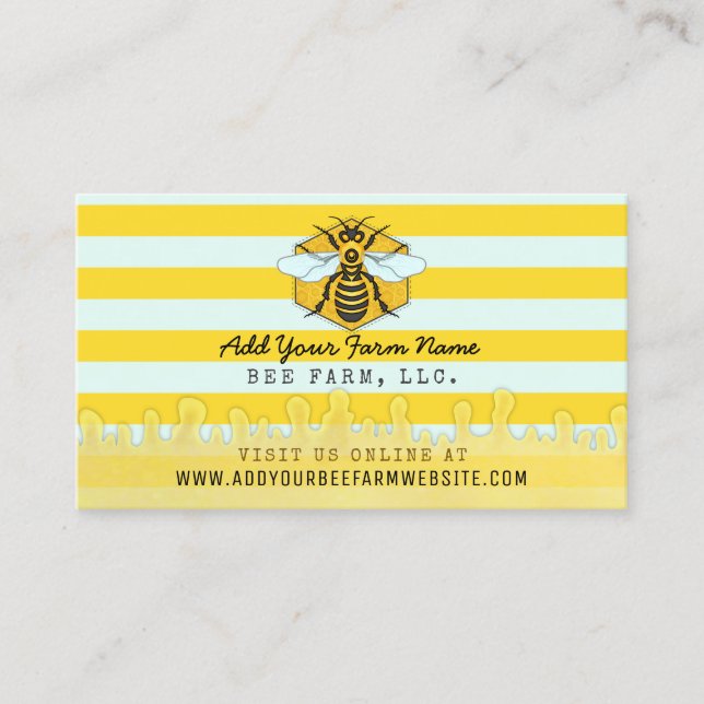 Beekeeper Apiarist Bee Farm | Honeybees Honeycomb Business Card (Front)
