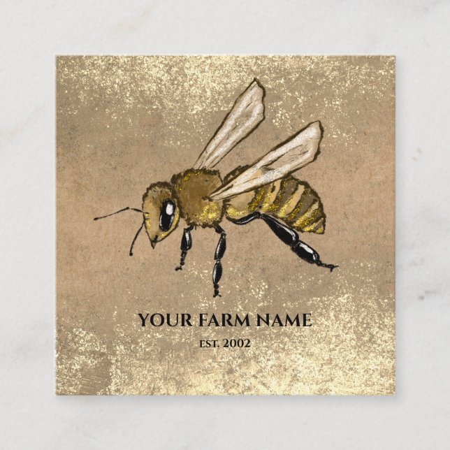 Beekeeper Apiarist Bee Farm Honeybees Honeycomb Sq Square Business Card (Front)