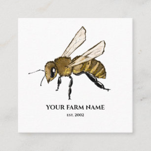 Beekeeper Apiarist Bee Farm Honeybees Honeycomb Sq Square Business Card