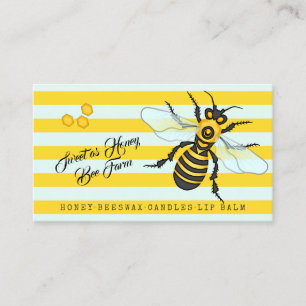 Beekeeper Apiary Bee Farm   Honeybee Striped Business Card