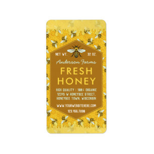 Beekeeper Apiary Honey Jar Étiquettes Honeycomb ab