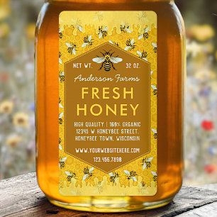Beekeeper Apiary Honey Jar Étiquettes Honeycomb ab