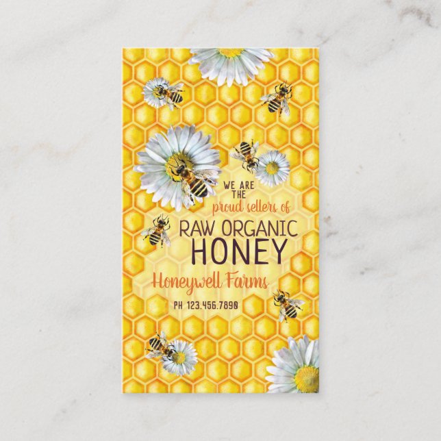 Beekeeper Apiary Honeybees Honey Seller Bee Farm Business Card (Front)