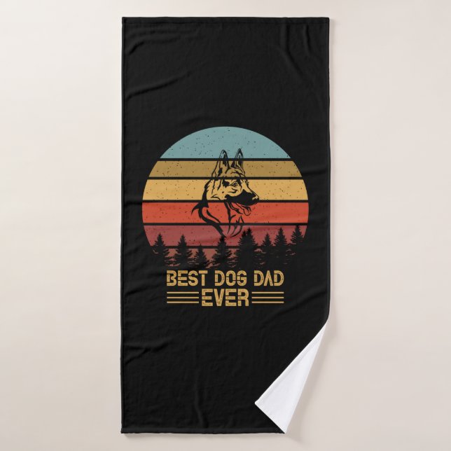 Beekeeper Art Best Dog Dad Ever Bath Towel (Bath Towel)