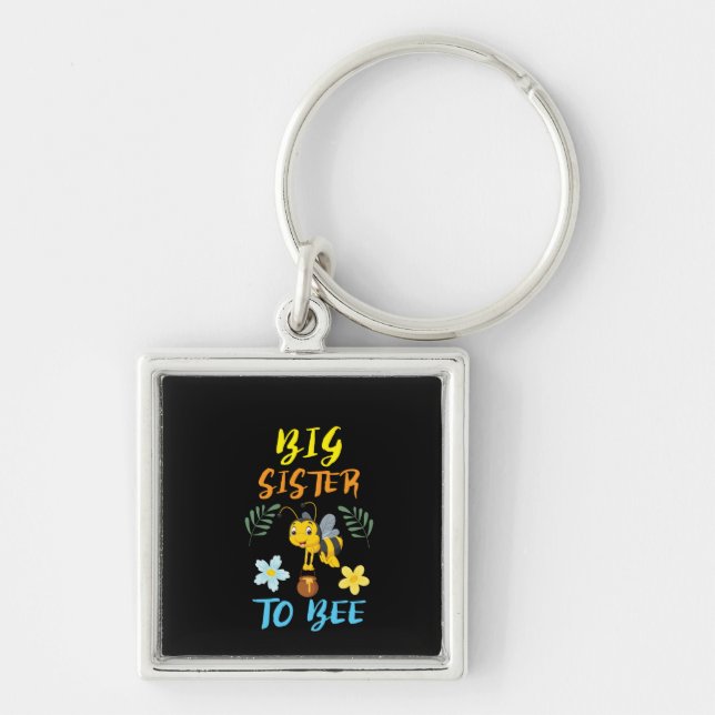 Beekeeper Art Big Sister To Bee Keychain (Front)