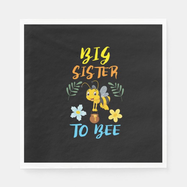 Beekeeper Art Big Sister To Bee Napkin (Front)