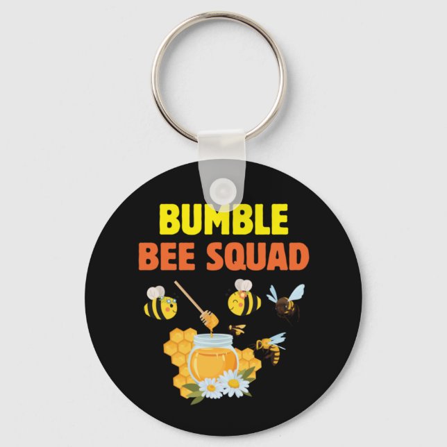 Beekeeper Art Bumble Bee Squad 2 Keychain (Front)
