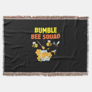 Beekeeper Art Bumble Bee Squad 2 Throw Blanket