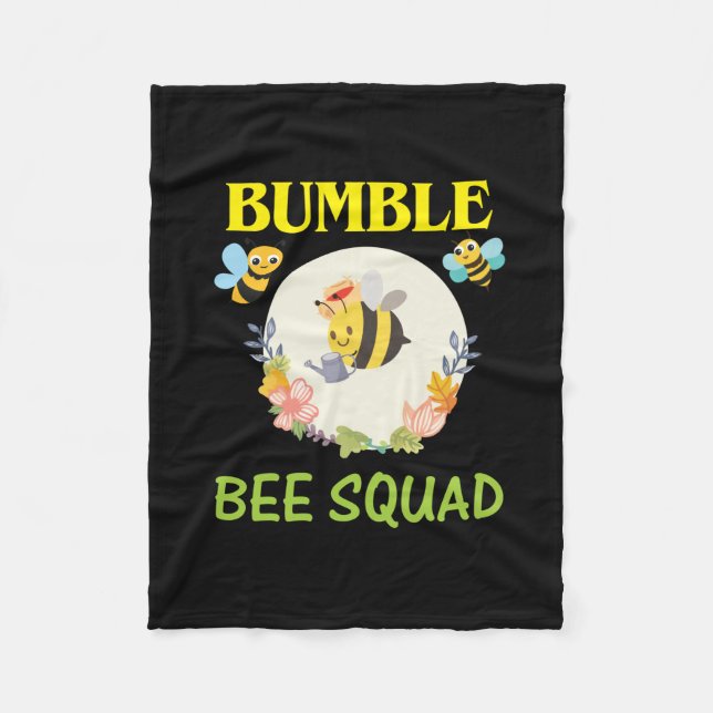 Beekeeper Art Bumble Bee Squad Fleece Blanket (Front)