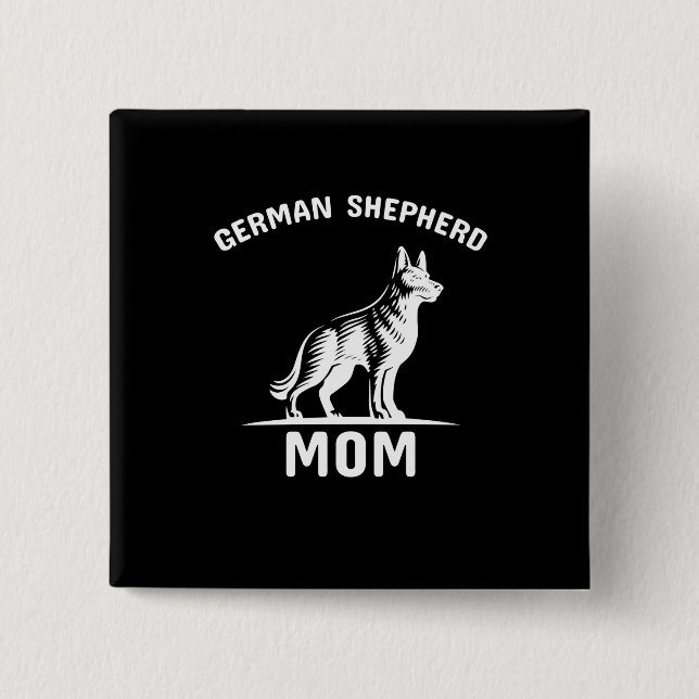 Beekeeper Art German Shepherd Mommy 2 Inch Square Button (Front)