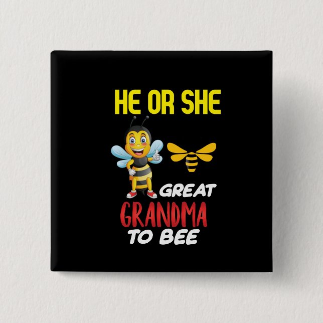 Beekeeper Art Great Grandma To Bee 2 Inch Square Button (Front)