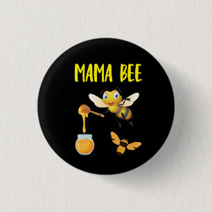 Beekeeper Art Mama Bee 1 Inch Round Button