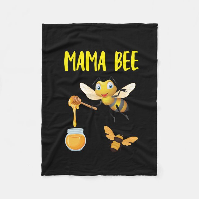 Beekeeper Art Mama Bee Fleece Blanket (Front)