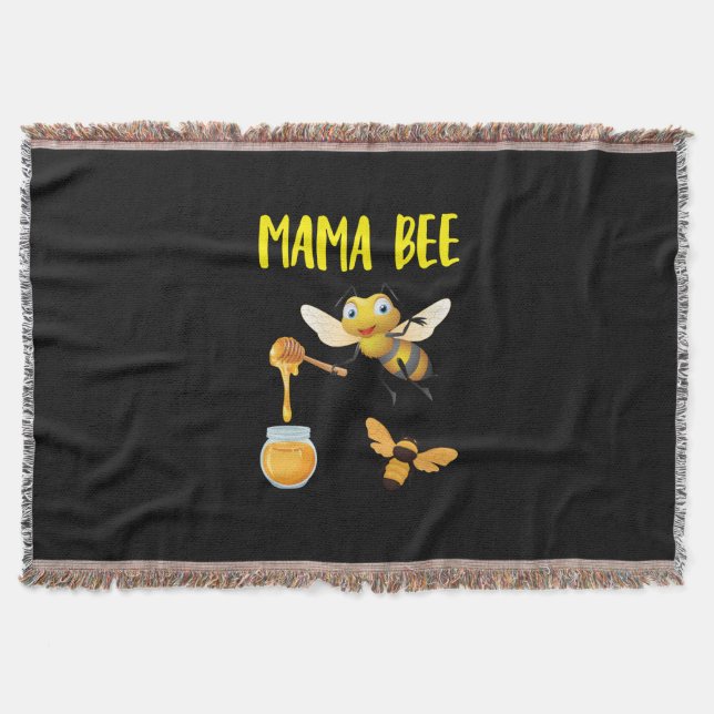 Beekeeper Art Mama Bee Throw Blanket (Front)