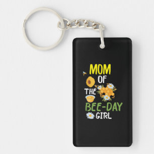 Beekeeper Art Mom Of The Bee-day Girl 2 Keychain