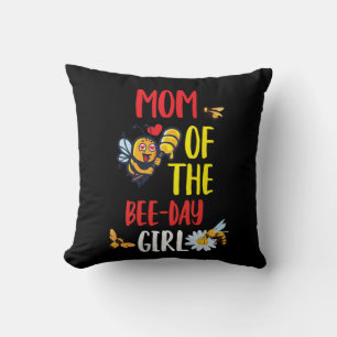 Beekeeper Art Mom Of The Bee-day Girl Throw Pillow