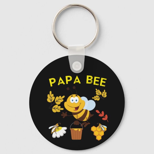 Beekeeper Art Papa Bee Keychain (Front)