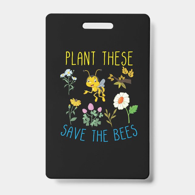 Beekeeper Art Plant These Save The Bees Badge (Front)