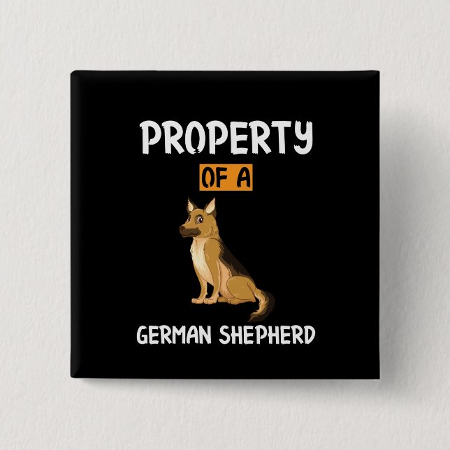Beekeeper Art Property Of A German Shepherd 2 Inch Square Button (Front)