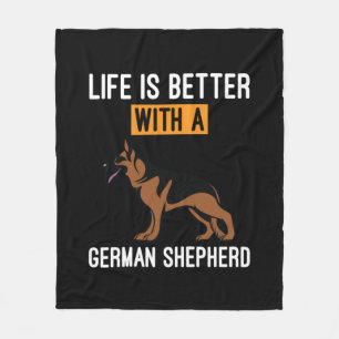 Beekeeper Art With A German Shepherd Fleece Blanket