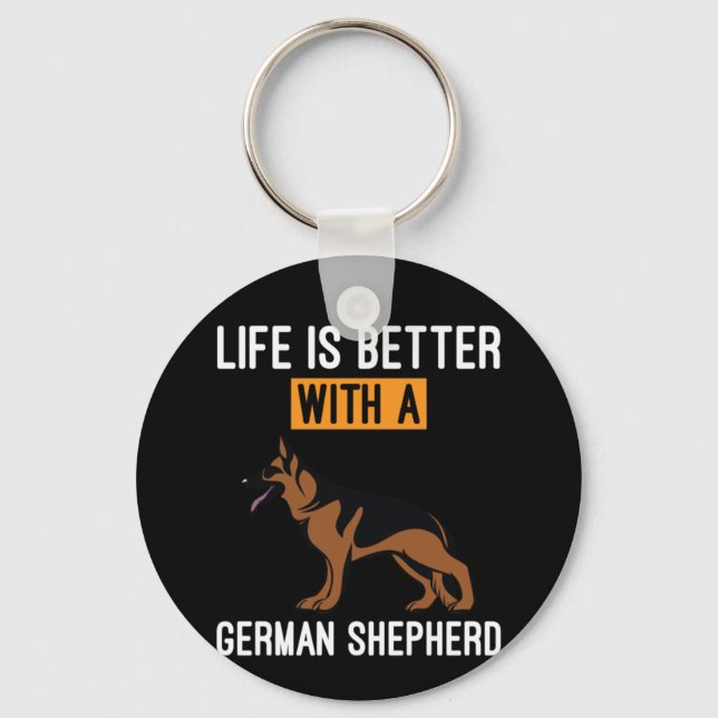 Beekeeper Art With A German Shepherd Keychain (Front)