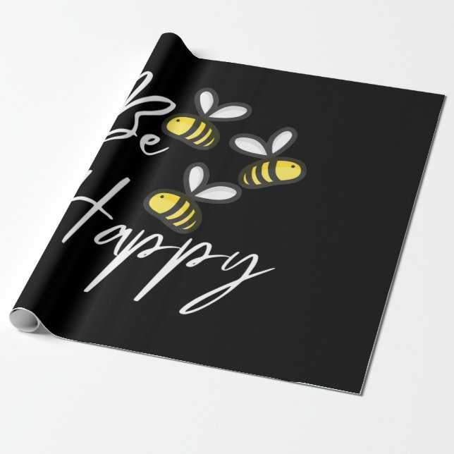 Beekeeper Be Happy Wrapping Paper (Unrolled)