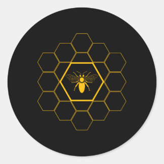 Beekeeper Bee Honeycomb Beekeeg Classic Round Sticker