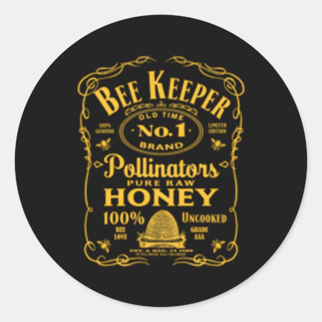Beekeeper Beekeeg Old Time Honey Classic Round Sticker (Front)