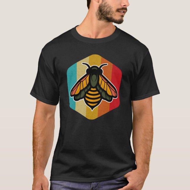 Beekeeper Beekeeping Bee Retro Vintage Honeycomb T-Shirt (Front)