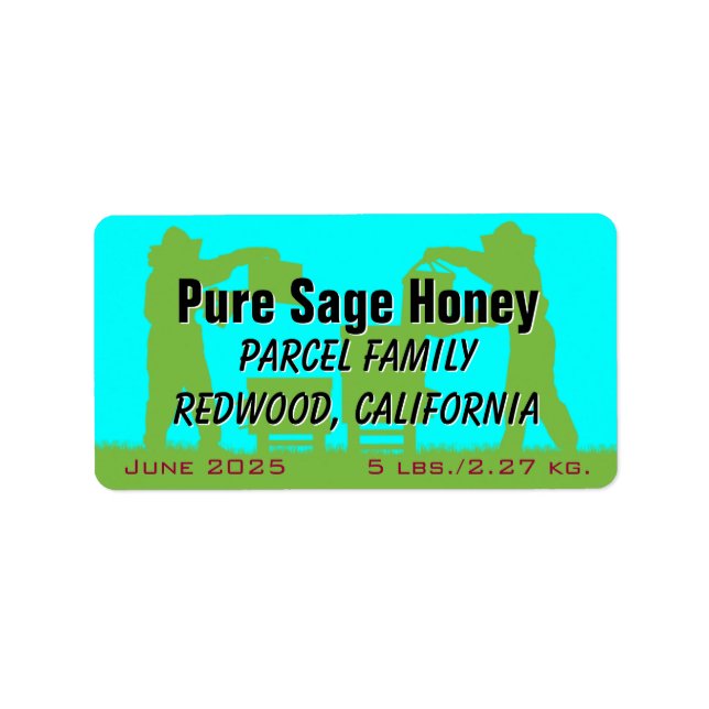 Beekeeper Blue Personalized Honey Label (Front)
