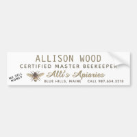 BEEKEEPER BUMPER STICKER with Honeybee