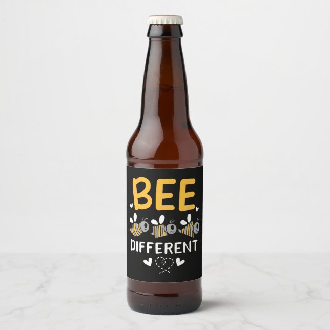 Beekeeper Gift | Bee Different Beer Bottle Label (Front)