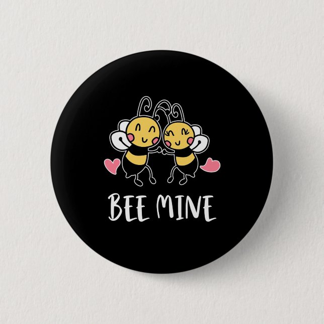 Beekeeper Gift | Bee Mine 2 Inch Round Button (Front)