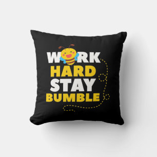 Beekeeper Gift Bee Work Hard Stay Bumble Throw Pillow