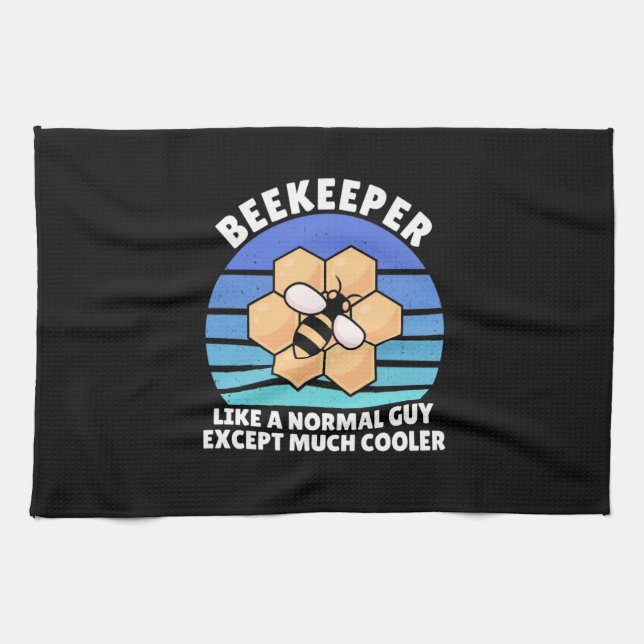 Beekeeper Gift | Beekeeper Retro Vintage Kitchen Towel (Horizontal)
