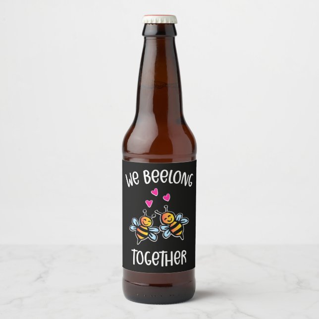 Beekeeper Gift | Beekeeper We Beelong Together Beer Bottle Label (Front)