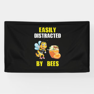 Beekeeper Gift Easily Distracted By Bees Banner
