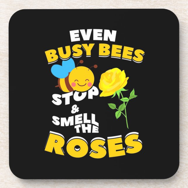 Beekeeper Gift | Even Busy Bees Coaster (Front)