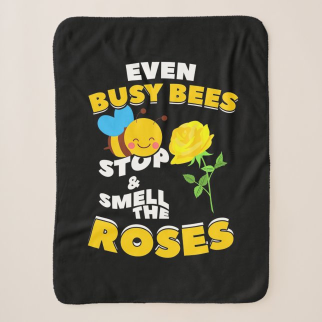 Beekeeper Gift | Even Busy Bees Sherpa Blanket (Front)