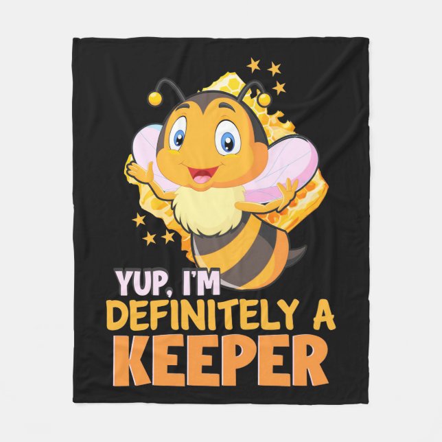 Beekeeper Gift | I Am Definitely A Bee Keeper Fleece Blanket (Front)