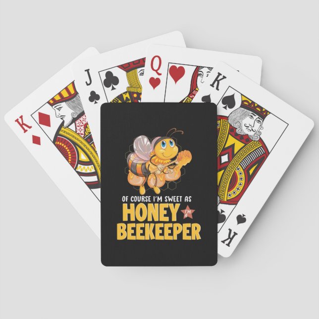 Beekeeper Gift | I Am Sweet As Honey Beekeeper Playing Cards (Back)