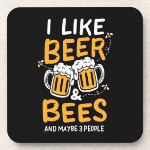 Beekeeper Gift I Like Beer And Bees Coaster