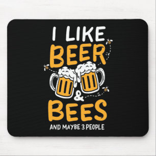 Beekeeper Gift I Like Beer And Bees Mouse Pad