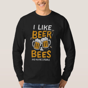 Beekeeper Gift I Like Beer And Bees T-Shirt