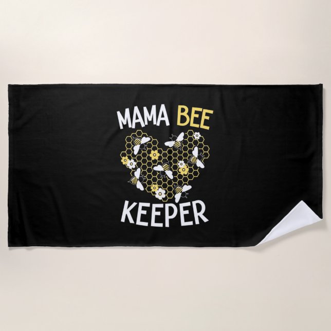 Beekeeper Gift | Mama Bee Keeper Beach Towel (Front)