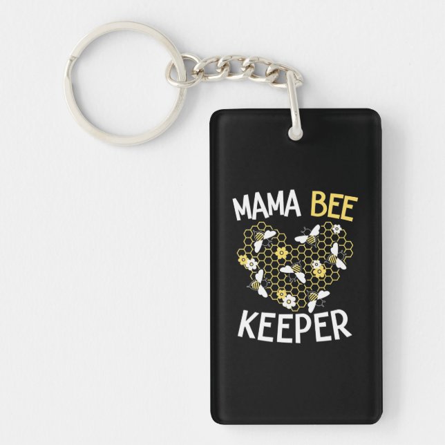 Beekeeper Gift | Mama Bee Keeper Keychain (Front)